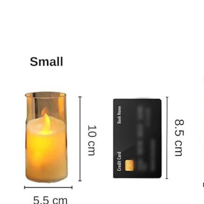 3 pcs Dancing Flameless Led Tea Light Piller Candle for Home Decoration(small)