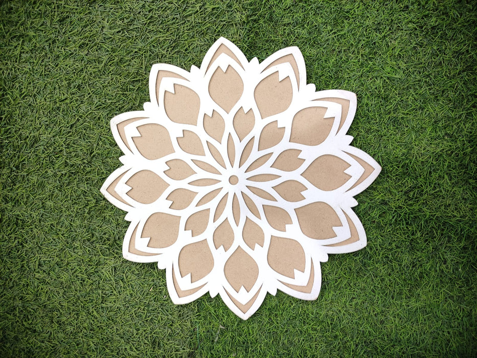 SATYAM KRAFT 3 PCS MDF Rangoli Mat with Wooden Base. Easy to Use. Just Fill It Up with Rangoli,Flowers,Pulses Inland Rangoli Stencils Border for Floor Home Diwali Decoration DIY (Advance Pack of 3)