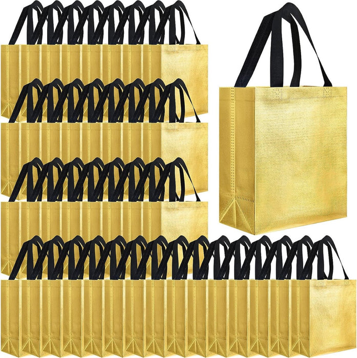 SATYAM KRAFT Medium Size Non Woven Bag With Handle 26 x 29 cm Gift Paper bag, Carry Bags, gift bag, gift for Birthday, gift for Festivals, Season's Greetings and other Events(Gold)