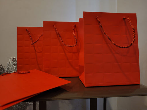 Medium Size Paper Bag With Handle 23 x 11 x 18 cm Gift Paper bag, Carry Bags, gift bag, gift for Birthday, gift for Festivals, Season's Greetings and other Events(Red)