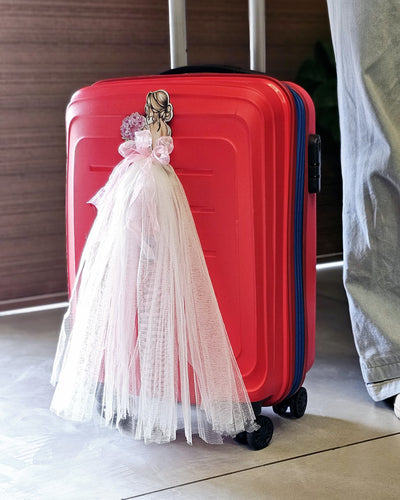 4 Pc Doll Princess Cutout with preety white net gown with Glue Drop|DIY Craft Material for Projects,School Craft,Scrapbooking,Decorative Sticker for Bags,Return Gift,Kids Party, trolly bag,Wedding Gifting for girls,Bride to be something new unique gifting