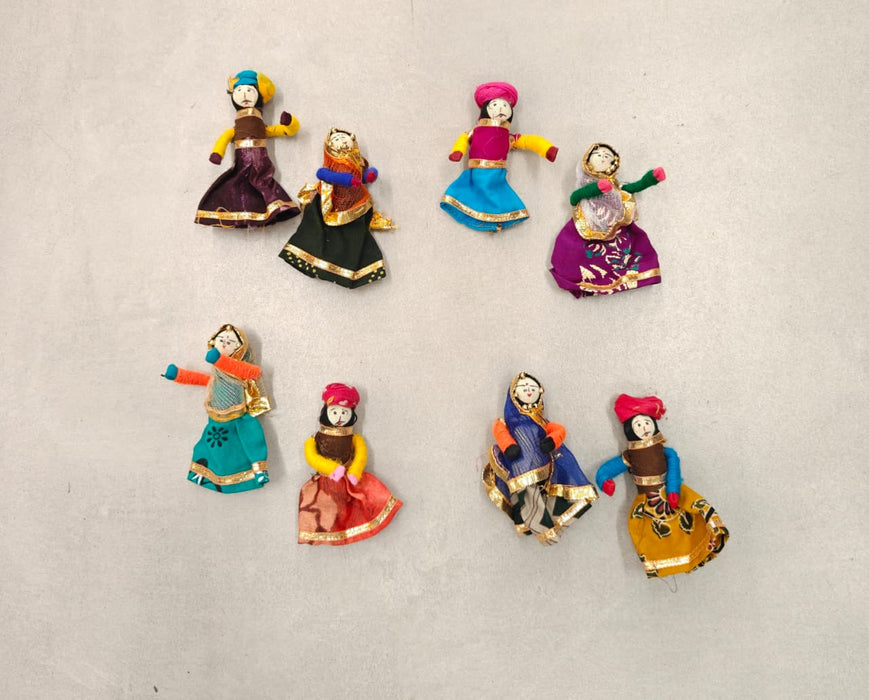 Traditional Rajasthani  Kathputli Miniature Couple Dolls for Wedding Decor | Trousseau Packing & Haldi Mehendi Hamper Decoration | Ethnic Bride Groom Decorative Set Jute Material
