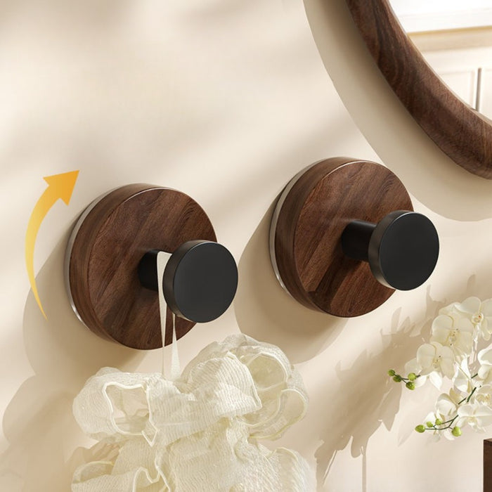 Hook (Plastic Walnut Finish) | Heavy Duty Wall-Mounted Clothes Hook, High Load Bearing, Traceless Bathroom & Kitchen Hook