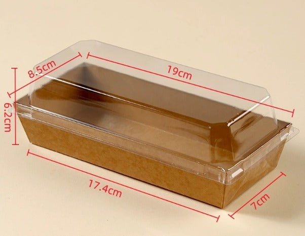 Transparent Plastic Lid  Packing Box With Laminated Cardboard Box | Cake, Cookies, Chocolate Tart, Sandwich & Bakery Packaging Box