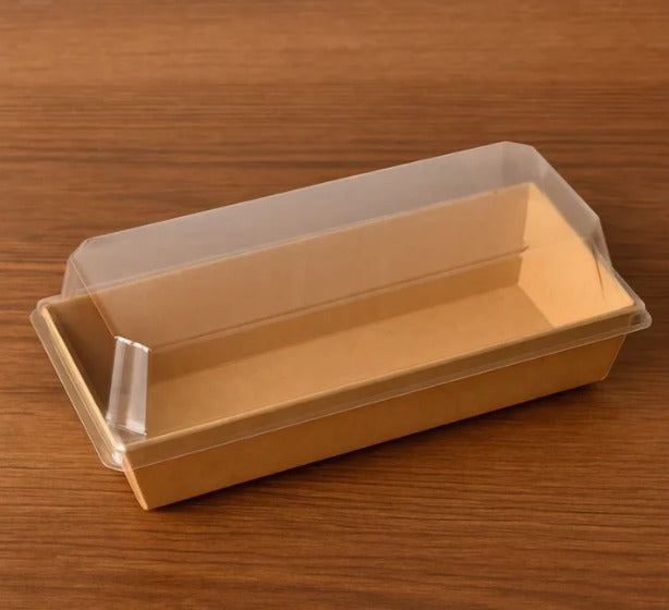 Transparent Plastic Lid  Packing Box With Laminated Cardboard Box | Cake, Cookies, Chocolate Tart, Sandwich & Bakery Packaging Box