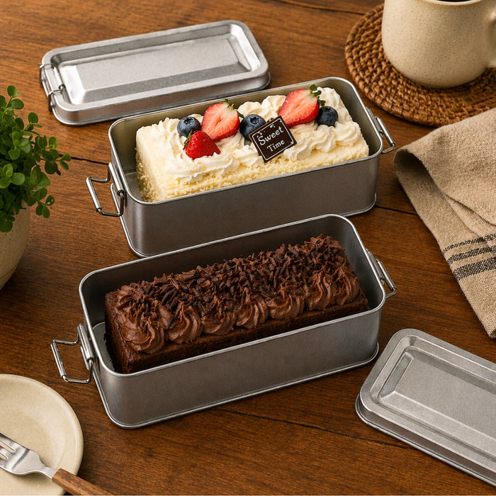 Premium Tin Material Packing Box (15×6×6 cm) | Food Container for Fruits,Desserts, Snacks, Gifting ,Tiffin, Picnic & Travel ( Not For Liquids )