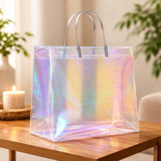 Transparent  Laser Bag | Premium Clothing Store Shopping Bag |  Style Gift Carry Bag for Boutique, Retail & Gifting