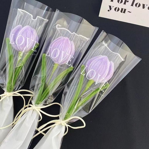 Artificial Twister Tulip Flower Bouquet | Single Wrapped Tulip Gift Set with Transparent Packing | Ready-to-Gift Flower for Valentine, Wedding & Return Gifts