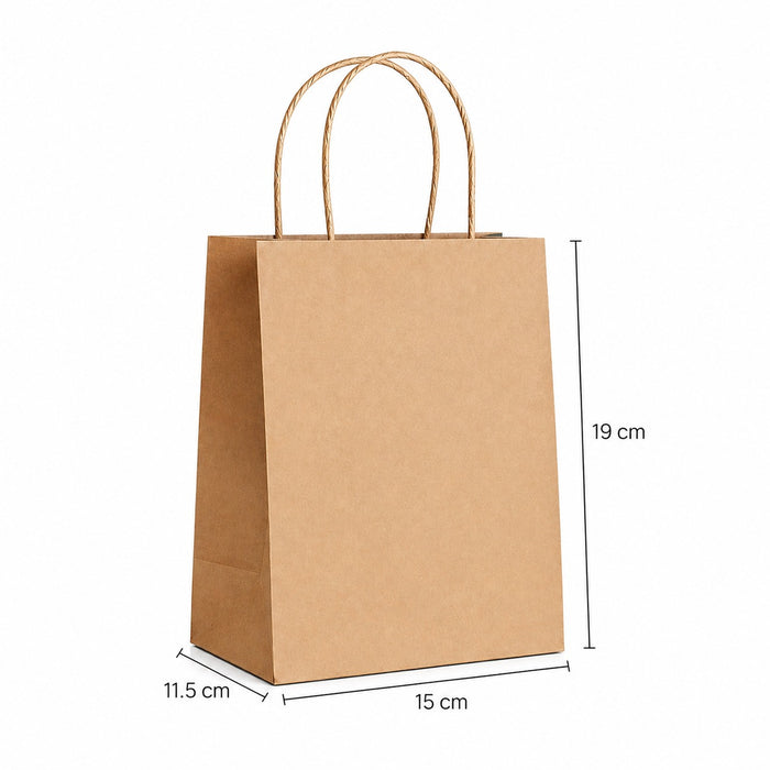 Brown Kraft Paper Carry Bags with Handle | Eco-Friendly Gift Bags for Shopping, Hampers & Packaging | Available size  in Small, Medium & Large Sizes