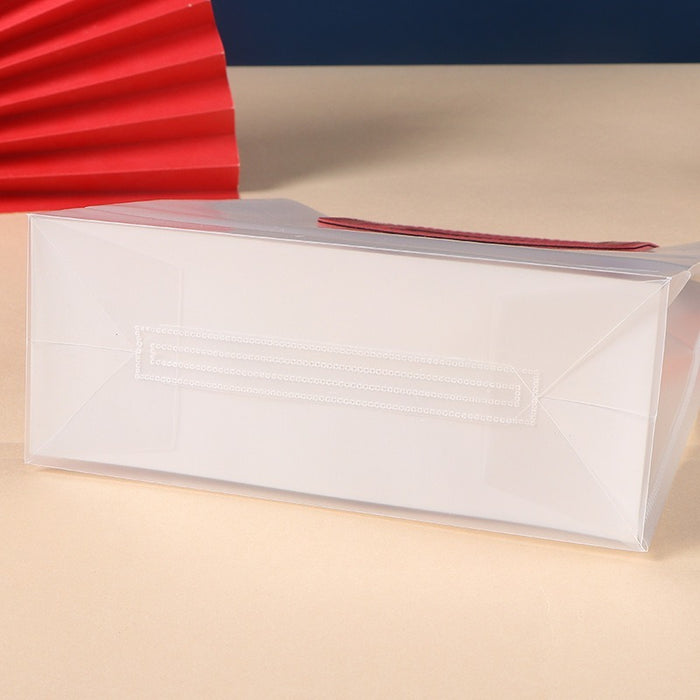 Frosted Transparent Gift Bag with Leather Handle | Premium Hamper & Return Gift Bag | 3 Sizes Available
