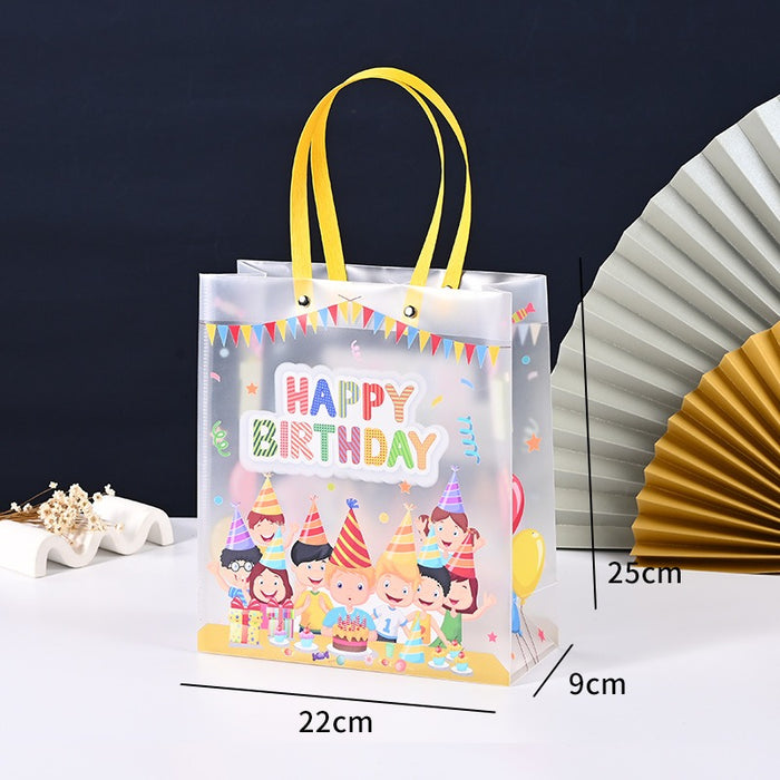 Birthday Theme PVC Gift Bag with Handle | Reusable Return Gift & Hamper Bag | 22×9×25 CM