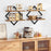 Modern Diamond Shape Wall Shelf Set 2– Wooden & Metal Floating Wall Rack for Home Décor