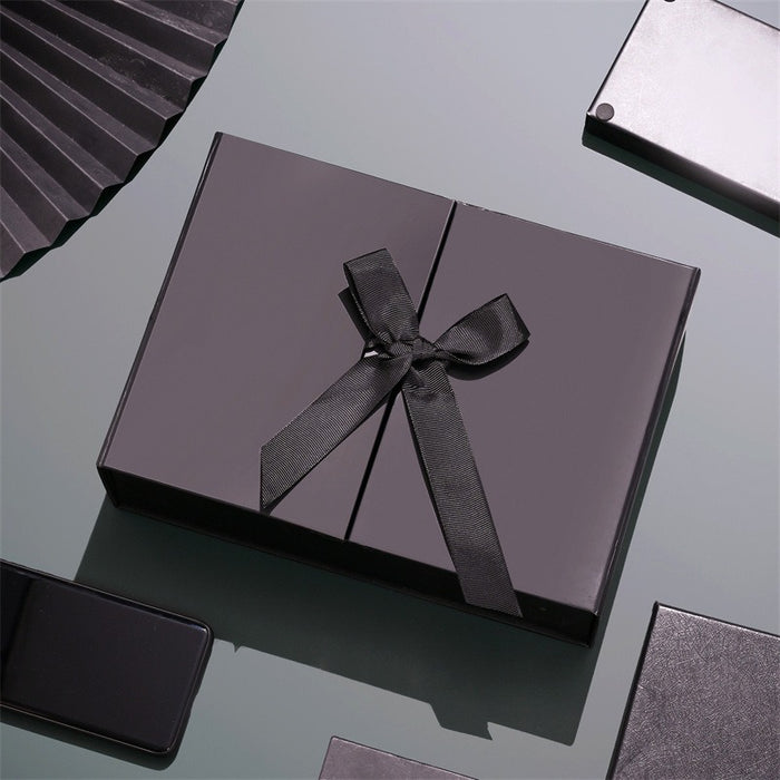 Luxury Black Gift Box with Ribbon – Premium Magnetic Packaging Box for Hampers & Gifting