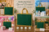 Premium Plastic Gift Carry Bag with Handle – Black, White & Green | 35×25×10 cm
