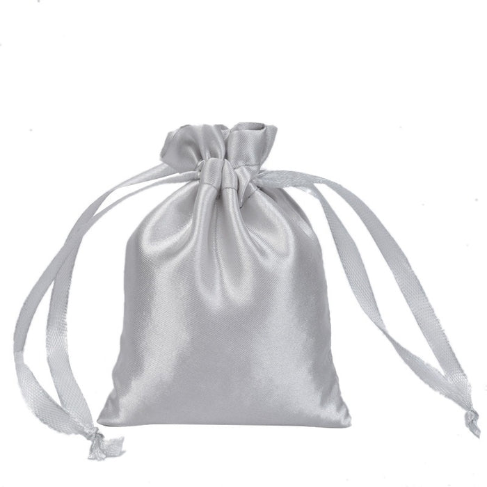 Luxury Satin Drawstring Potli Bag – Gold & Silver | Return Gift Pouch for Wedding, Festive & Jewelry Packaging (7 x 9 cm)