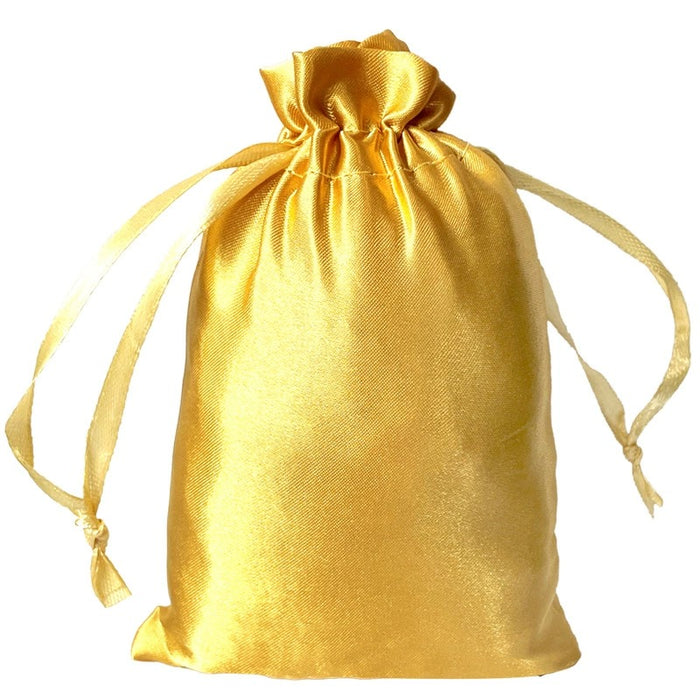 Luxury Satin Drawstring Potli Bag – Gold & Silver | Return Gift Pouch for Wedding, Festive & Jewelry Packaging (7 x 9 cm)