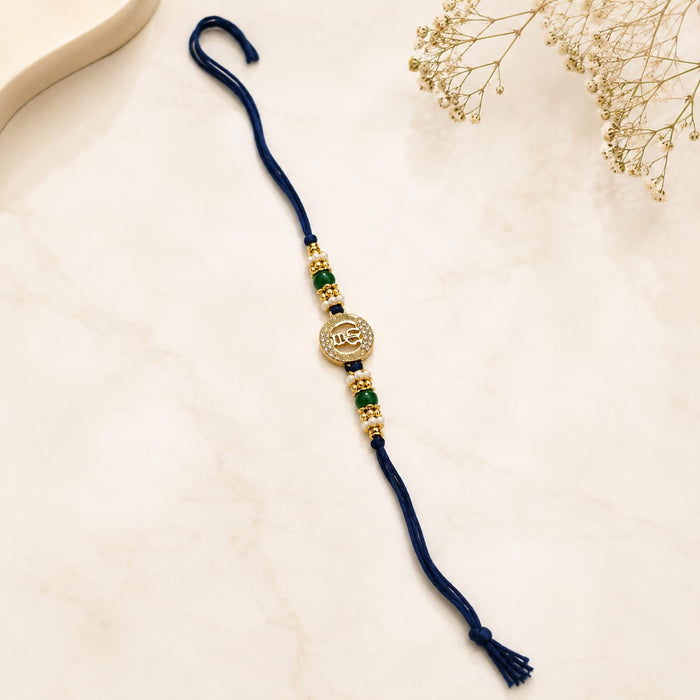 Bhai Bhabhi Rakhi Set with Lumba | Traditional Designer Raksha Bandhan Rakhi | Red Thread & Gold Finish | Premium Festive Rakhi