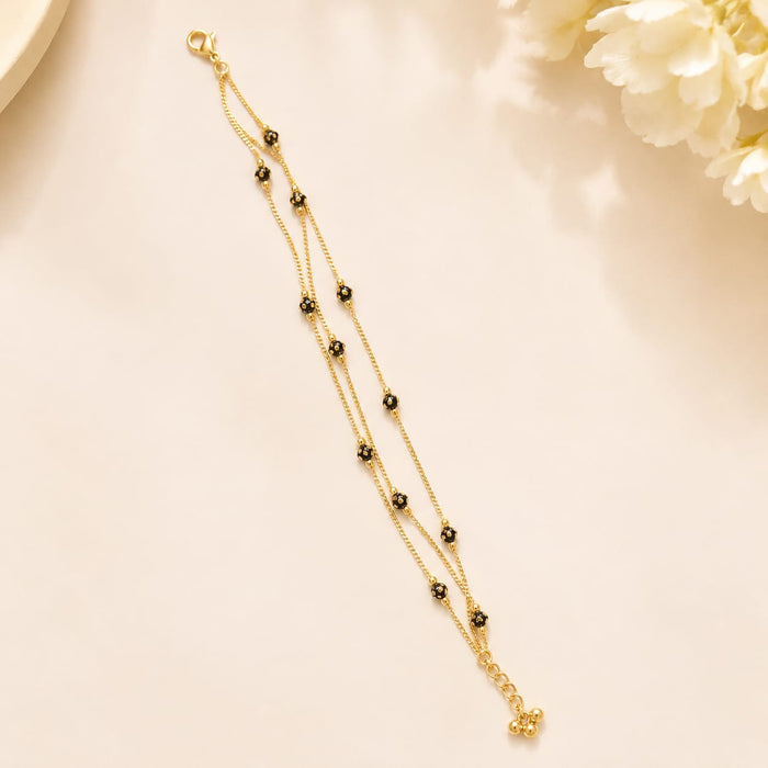 Elegant Gold Pearl Layered Bracelet Rakhi for Women | Adjustable Lumba Rakhi Bhabhi Rakhi Bracelet