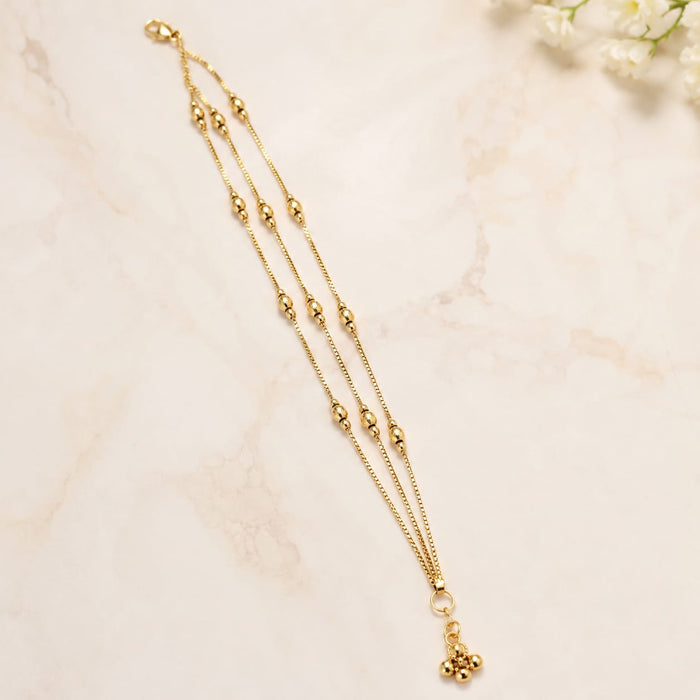 Elegant Gold Pearl Layered Bracelet Rakhi for Women | Adjustable Lumba Rakhi Bhabhi Rakhi Bracelet