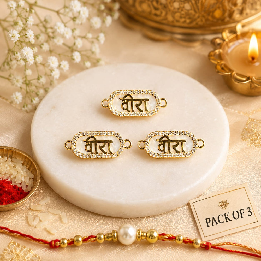 Premium Pearl Kundan Rakhi for Brother | Handmade Designer Rakhi with Square Stone | Traditional Raksha Bandhan Thread