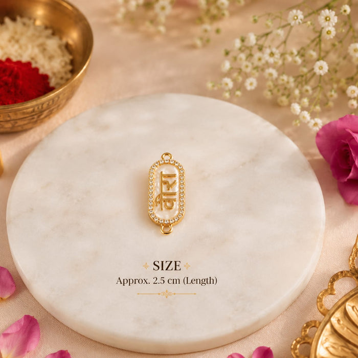Premium Pearl Kundan Rakhi for Brother | Handmade Designer Rakhi with Square Stone | Traditional Raksha Bandhan Thread
