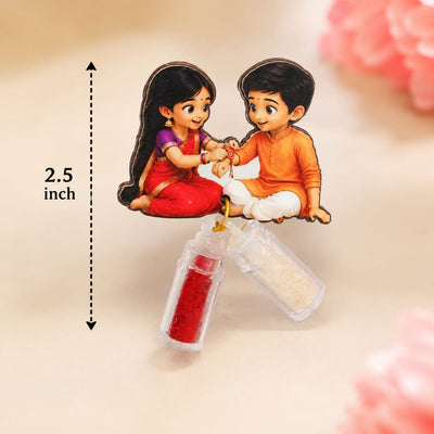 6 Pcs MDF Roli Chawal | Roli Chawal Holder  | Raksha Bandhan Return Gift | 3 Designs | 2.5 Inch