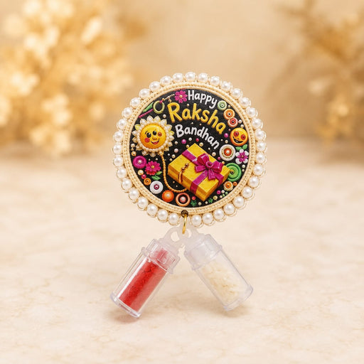 6 Pcs MDF Roli Chawal | Roli Chawal Holder  | Raksha Bandhan Return Gift | 3 Designs | 2.5 Inch