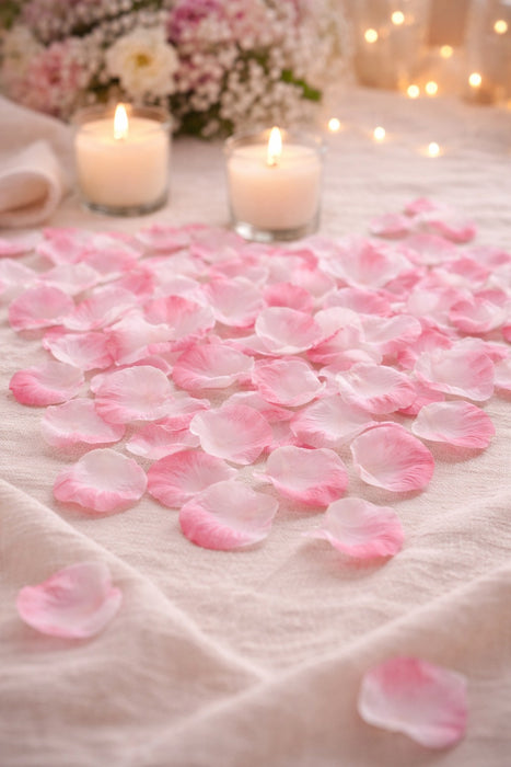 Artificial Rose Petals for Decoration Perfect for Her Him Valentine’s Day Romantic Decor for Wedding Anniversary New Year Candle Light Dinner Bedroom Table Party Decor.