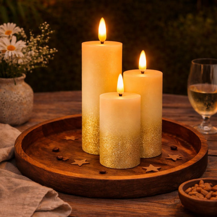 3 Pcs LED Tea Light Candles | Flameless, Smokeless & Unscented | Decorative Lights for Home Decor, Mandir, Wedding, Birthday, Engagement, Balcony & Room Decoration