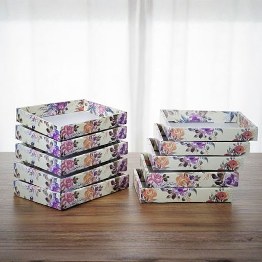 Multipurpose Decorative Viral Folding Paper Box (without net and Twister) Rectangle Cardboard Box DIY Tray for Gift Hamper, Gifting (Cardboard Folding Paper Box),Room Hamper,Wedding Hamper