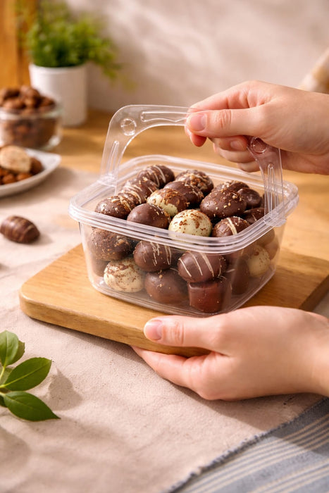 Transparent Packaging Box | Portable Disposable  Box for Picnic, Dryfruit Packing ,Camping, Gift Packing (3 Sizes Available)