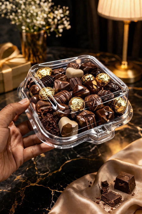 Premium Transparent  Box (10.5x10.5x8 cm ) | Transparent Dessert Packaging Box for Tiramisu, Burger ,Bento Cakes & Bakery Items