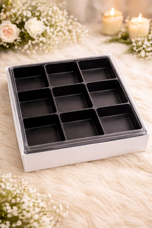 9 Cavity Packing Box | Disposable  Box for  Brownies,Cake, Cookies ,Picnic,Gifting & Premium Packing
