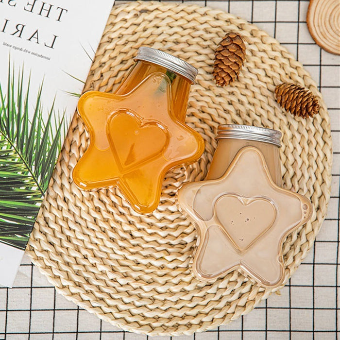 Premium Star Shape And Square Shape Transparent Storage Jar with Lid | Cute Candy Jar, Dry Fruit Container, Gift Packing Jar for Kids & Hampers