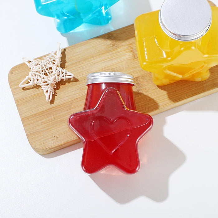 Premium Star Shape And Square Shape Transparent Storage Jar with Lid | Cute Candy Jar, Dry Fruit Container, Gift Packing Jar for Kids & Hampers