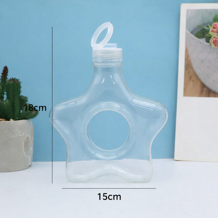 Star shape Celebrity Style Packing Bottles, Designer PET Jars with Cap celebrity style jar Star shape | Trendy Plastic Bottles for Boba Tea, Juice, Mojito, Dry Fruits & Gifting
