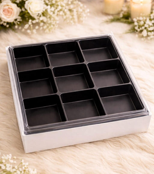 9 Cavity Packing Box | Disposable  Box for  Brownies,Cake, Cookies ,Picnic,Gifting & Premium Packing