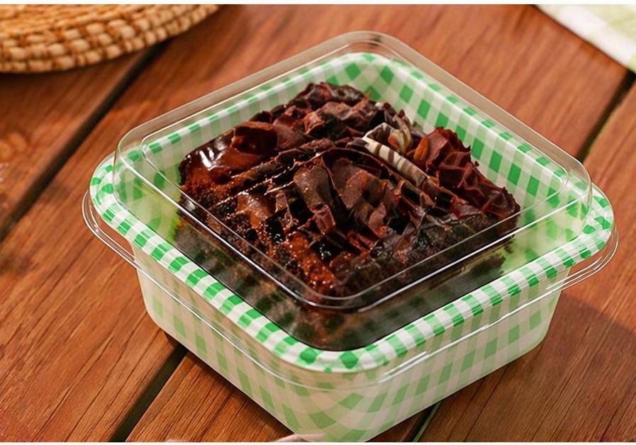 Transparent Square Food Container Box with Lid | Disposable Snack Box | Cake, Dry Fruits, Mukhwas Packaging Box | 12×12×6.5 cm