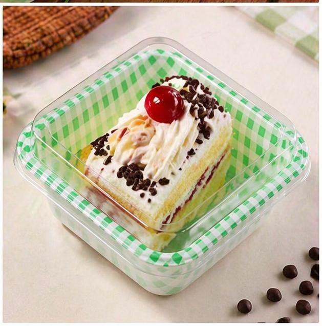 Transparent Square Food Container Box with Lid | Disposable Snack Box | Cake, Dry Fruits, Mukhwas Packaging Box | 12×12×6.5 cm