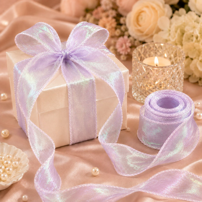 Shiny Organza Ribbon Roll for Decoration & Gift Packing – 1.5 Inch Wide Decorative Ribbon for Wedding, Hamper Packing, Craft & Gift Wrapping (Approx. 8 Meter Roll)