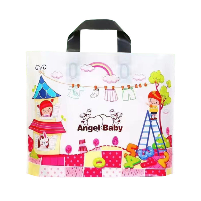 Premium Printed Frosted Plastic Gift Tote Bags | Reusable Carry Bags for Return Gifts, Hampers & Party Packaging (5 Designs Available)