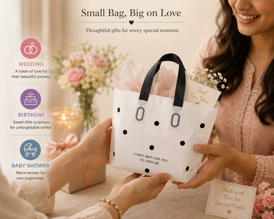 Polka Dot Plastic Gift Bag – Reusable Carry Bag for Gifts, Hampers & Return Favors