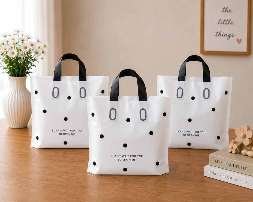Polka Dot Plastic Gift Bag – Reusable Carry Bag for Gifts, Hampers & Return Favors