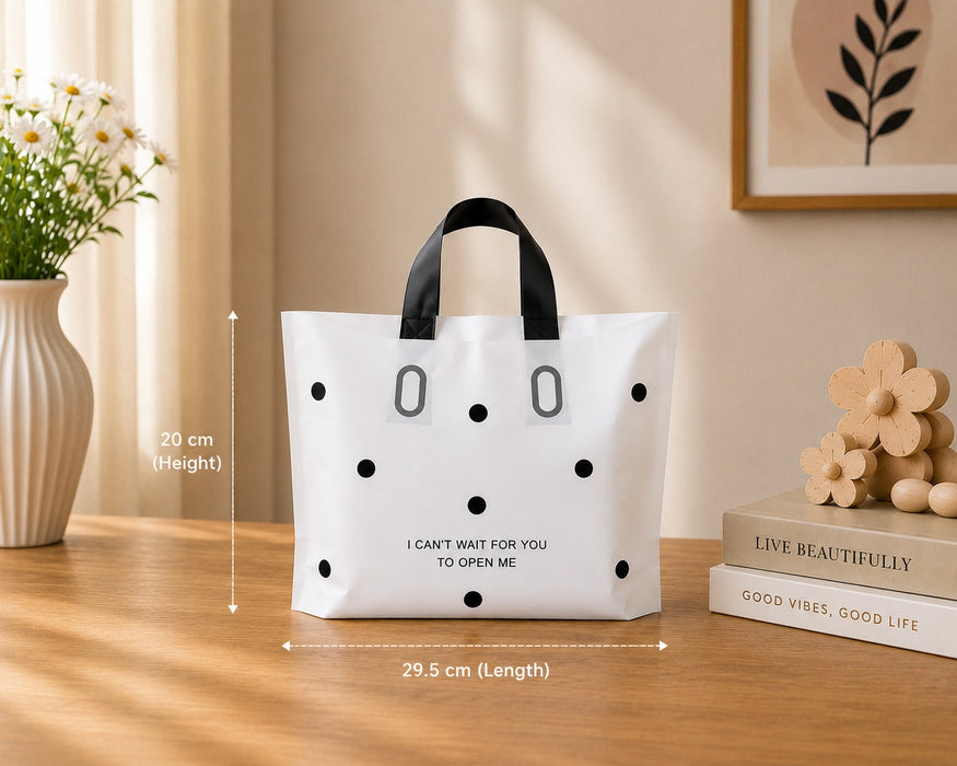 Polka Dot Plastic Gift Bag – Reusable Carry Bag for Gifts, Hampers & Return Favors