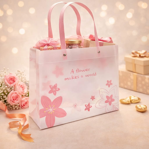 Big size (32 X 14 X 35 CM)Translucent Bags Goodie Bags With Handle Gift bag, hamper bag, Carry Bags, shopping gift bag, gift for Gifting, Presents, Return Gifts, Birthday, Party, Festivals (Big) (Copy)