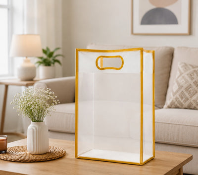Small Size ( 18 X 8 X 26 CM )Transparent Bag Goodie Bags, Clear Gift Bag, Hamper Bag,Carry Bags,Shopping Gift Bag,Gifting,Presents,Return Gifts,Birthday,Festivals,Events