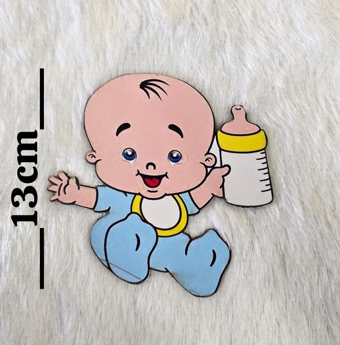 6 Pcs Baby Shower Cutout Set | Baby Boy & Baby Girl Theme Cutouts | Cake Topper & Party Decoration Kit (size 13 cm to 15 cm )