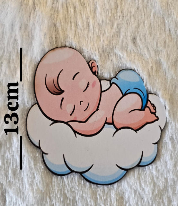 6 Pcs Baby Shower Cutout Set | Baby Boy & Baby Girl Theme Cutouts | Cake Topper & Party Decoration Kit (size 13 cm to 15 cm )