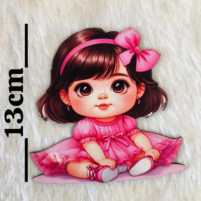 6 Pcs Baby Shower Cutout Set | Baby Boy & Baby Girl Theme Cutouts | Cake Topper & Party Decoration Kit (size 13 cm to 15 cm )