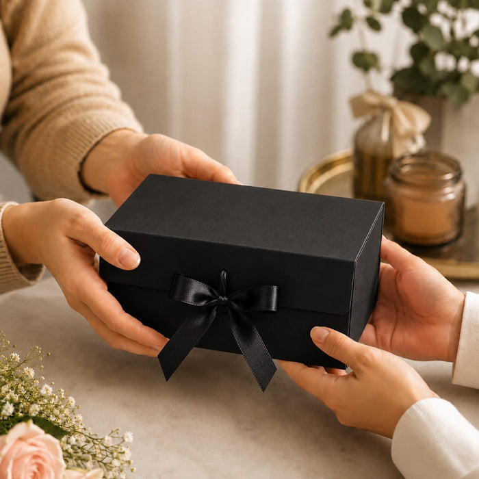 Collapsible  Without Magnet  Decorative Folding Paper Cardboard /Box with ribbon,DIY Box for Gift Hamper,Valentine Gifting,Wedding gifing.
